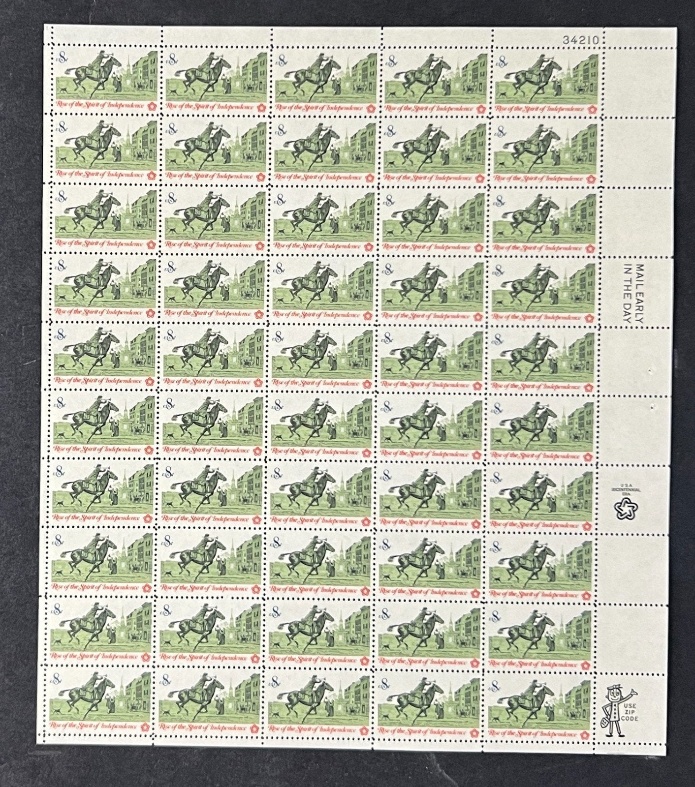 US 1478 Mint Sheet (MNH) Postrider 8-Cent 1973 ZAYIX