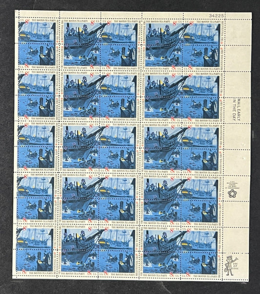US 1480-1483 Mint Sheet (MNH) Boston Tea Party 8-Cent 1973 P#34225