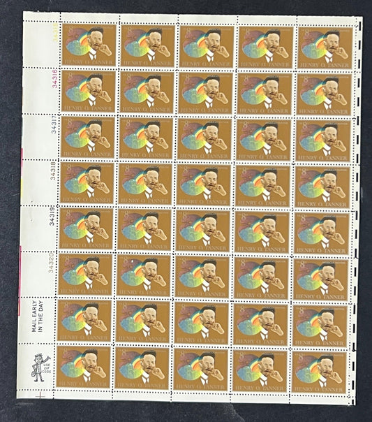 US 1486 Mint Sheet (MNH) Henry Tanner Painter (PB12) 8-Cent 1973 ZAYIX
