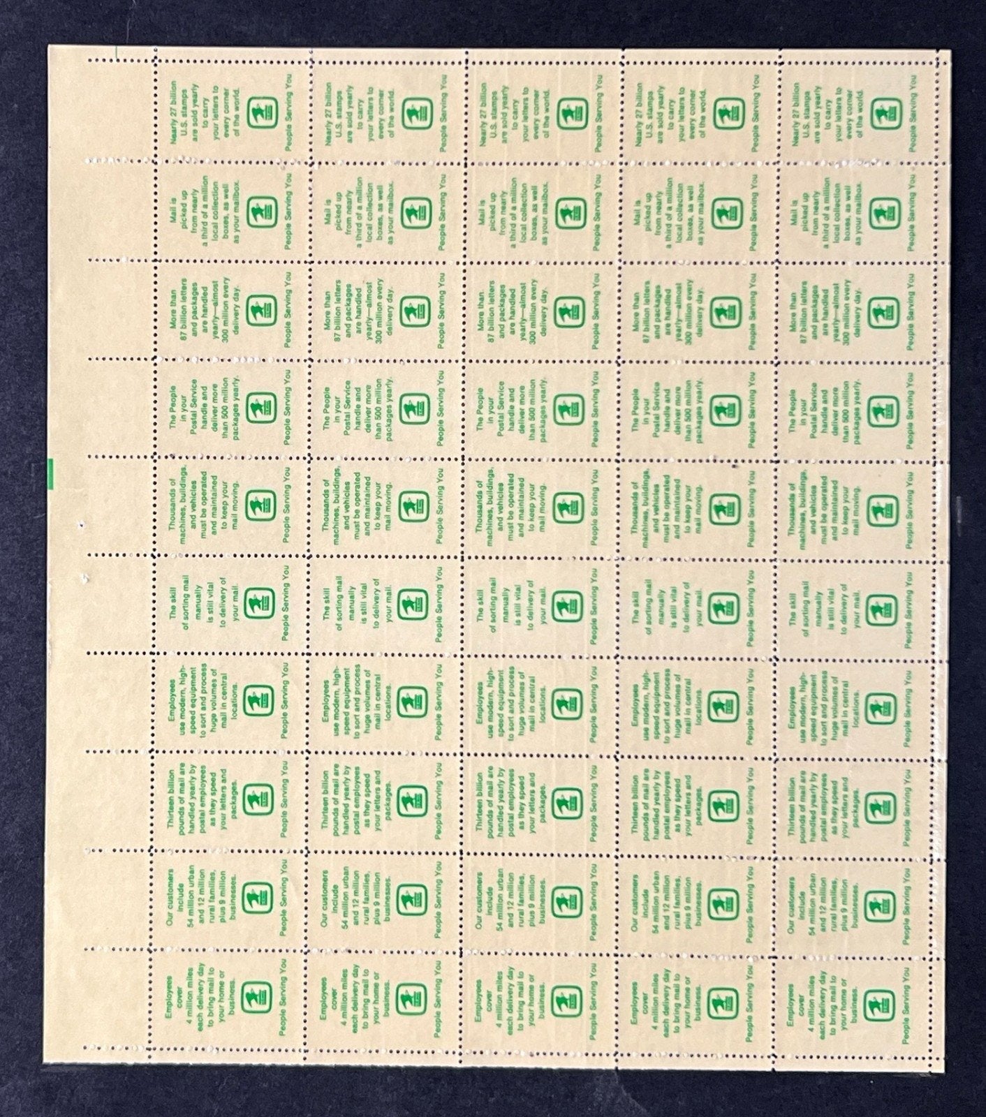 US 1489-1498 Mint Sheet (MNH) Postal Employees (PB20) 8-Cent 1973 ZAYIX