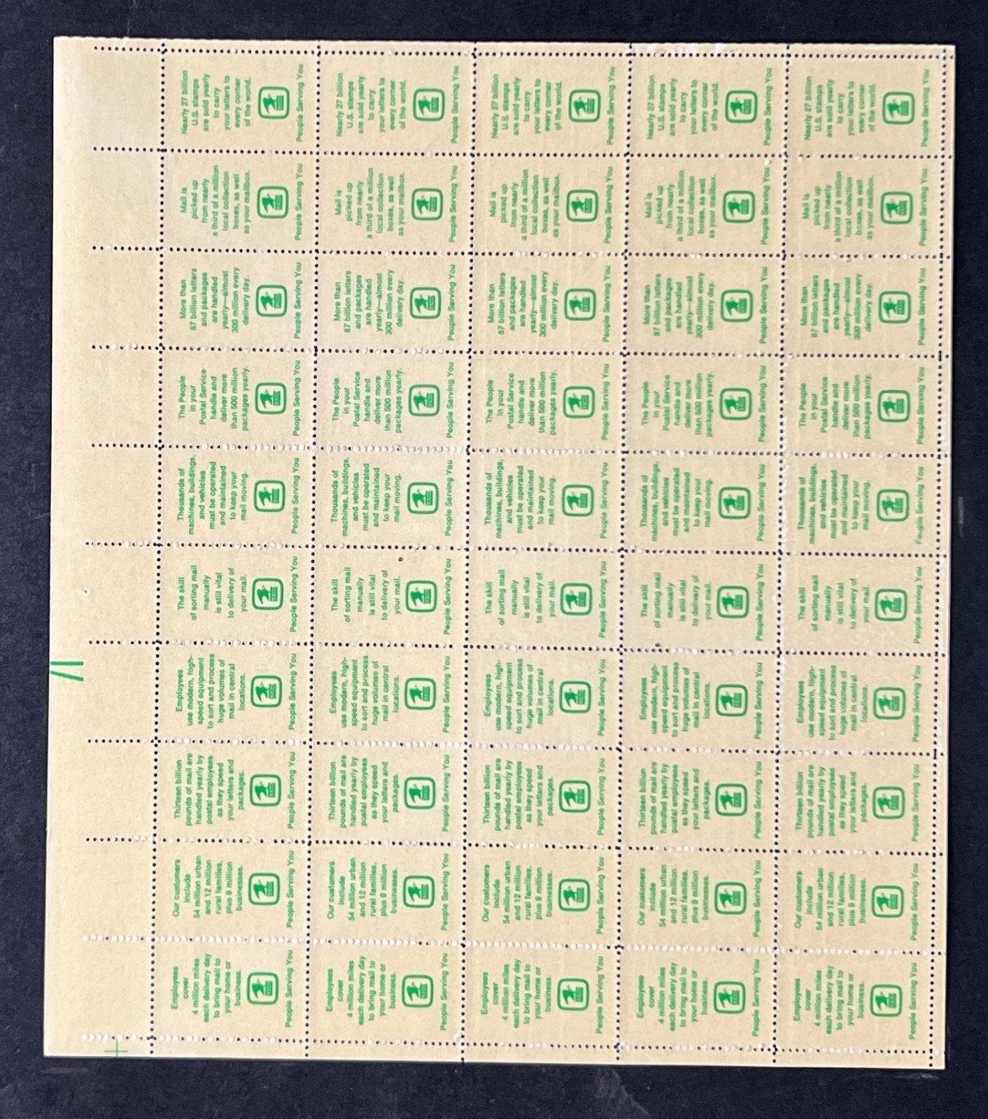 US 1489-1498 Mint Sheet (MNH) Postal Employees (PB20) 8-Cent 1973 ZAYIX