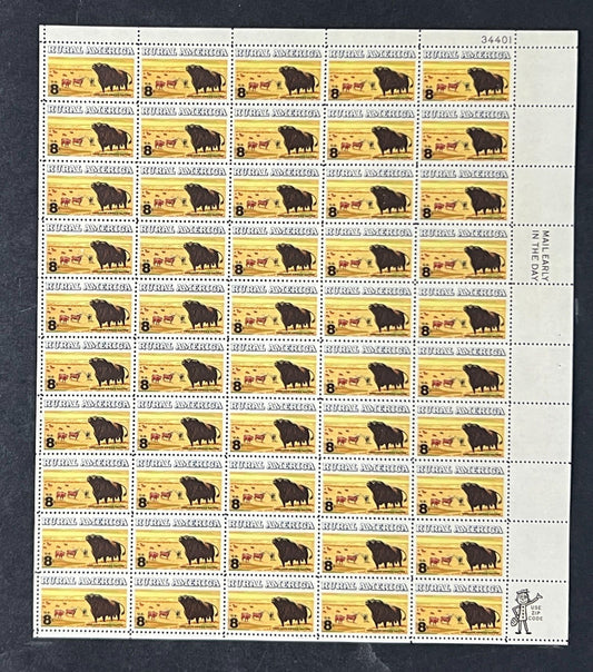US 1504 Mint Sheet (MNH) Angus & Longhorn Cattle 8-Cent 1973 P#34401 ZAYIX