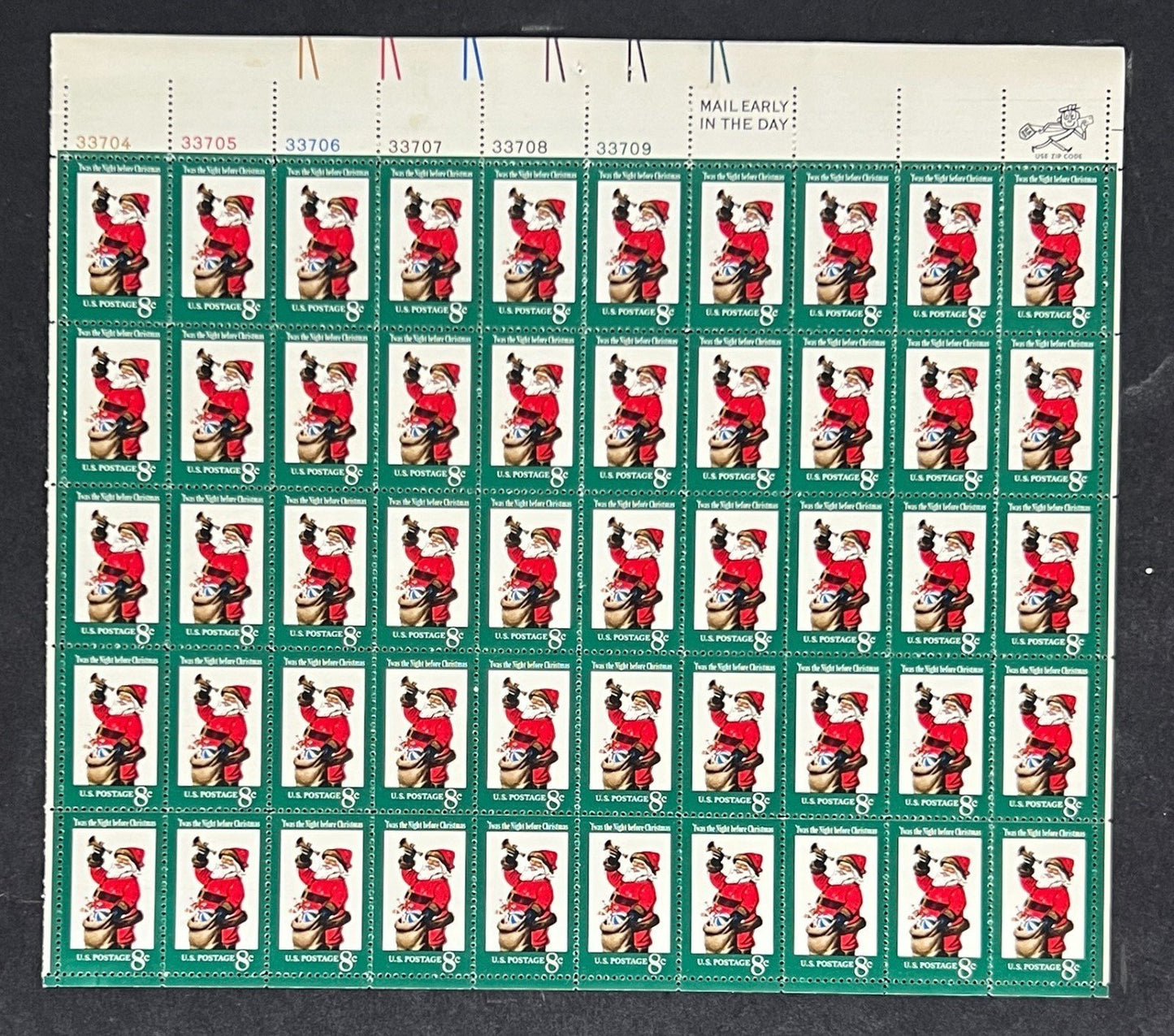 US 1472 Mint Sheet (MNH) Christmas Santa Claus (PB12) 8-Cent 1972 ZAYIX