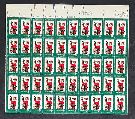 US 1472 Mint Sheet (MNH) Christmas Santa Claus (PB12) 8-Cent 1972 ZAYIX