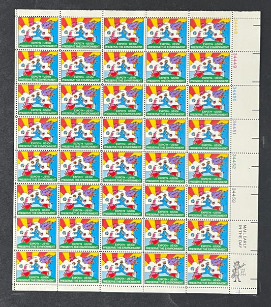US 1527 Mint Sheet (MNH) Expo 74 Spokane (PB12) 10-Cent 1974 ZAYIX