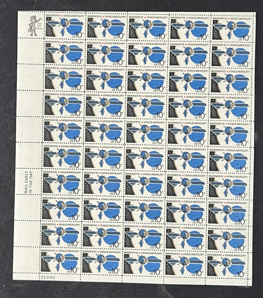 US 1557 Mint Sheet (MNH) Mariner 10 Venus-Mercury 10-Cent 1975 ZAYIX