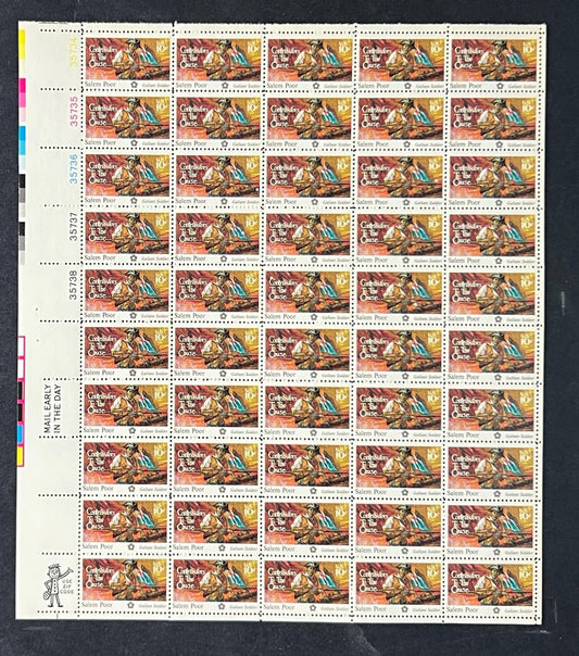 US 1560 Mint Sheet (MNH) Salem Poor (PB10) 10-Cent 1975 ZAYIX