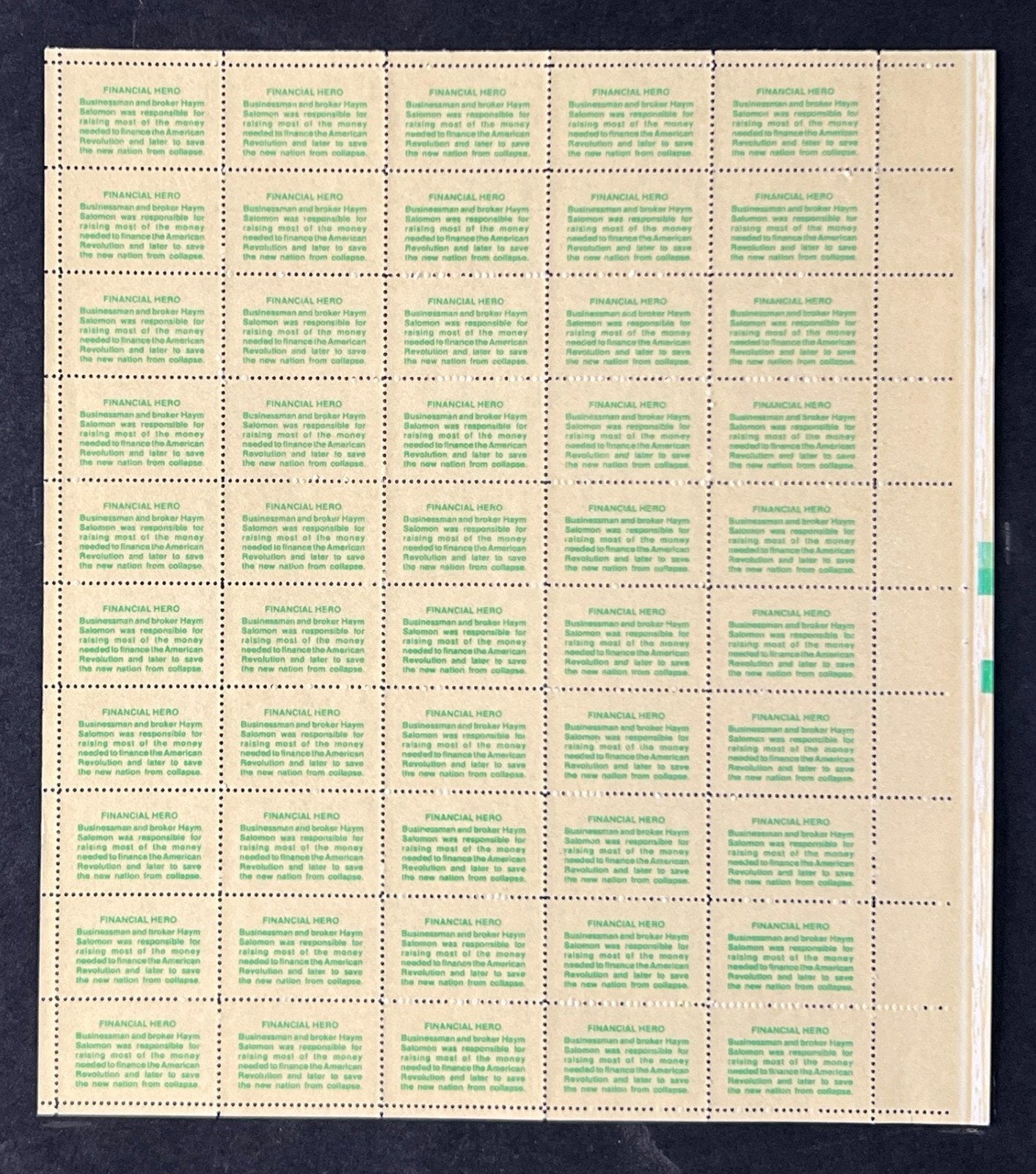 US 1561 Mint Sheet (MNH) Haym Salomon (PB10) 10-Cent 1975 ZAYIX