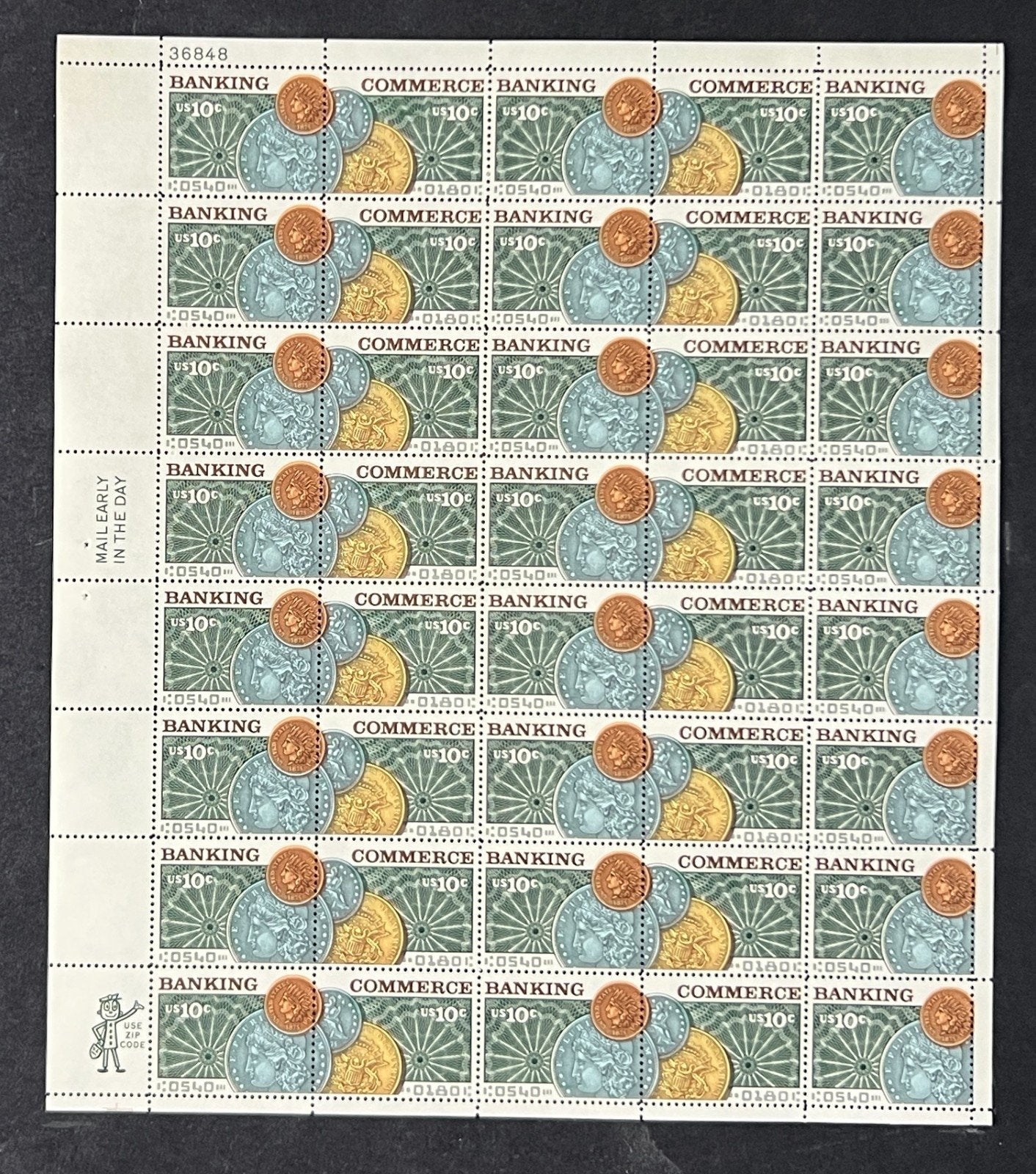 US 1577-1578 Mint Sheet (MNH) Banking & Commerce pair 10-Cent 1975 ZAYIX