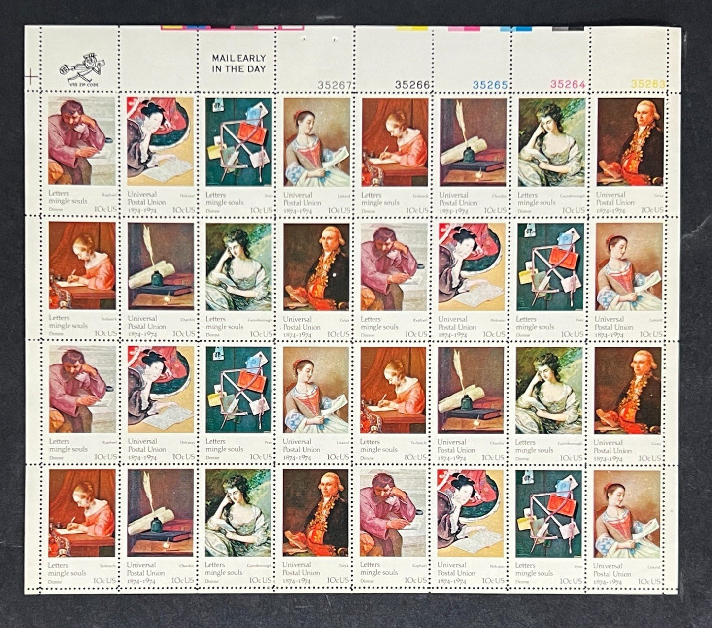 US 1530-1537 Mint Sheet (MNH) Universal Postal Union 10-Cent 1974 ZAYIX