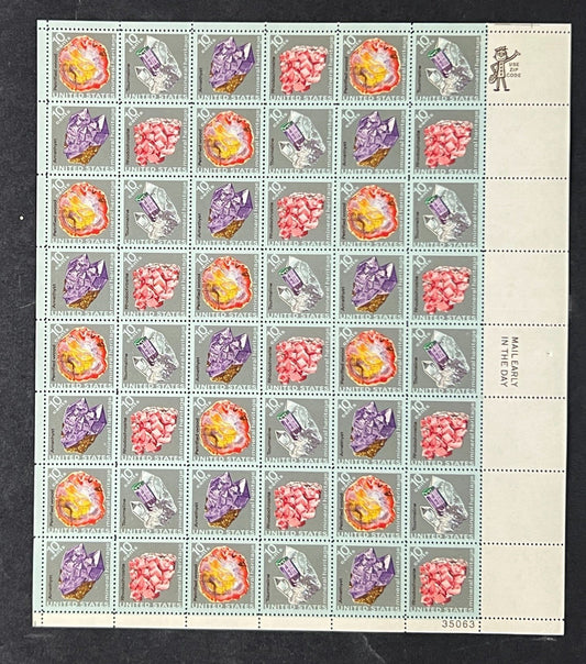 US 1538-1541 Mint Sheet (MNH) Mineral Heritage 10-Cent 1974 P#35063 ZAYIX