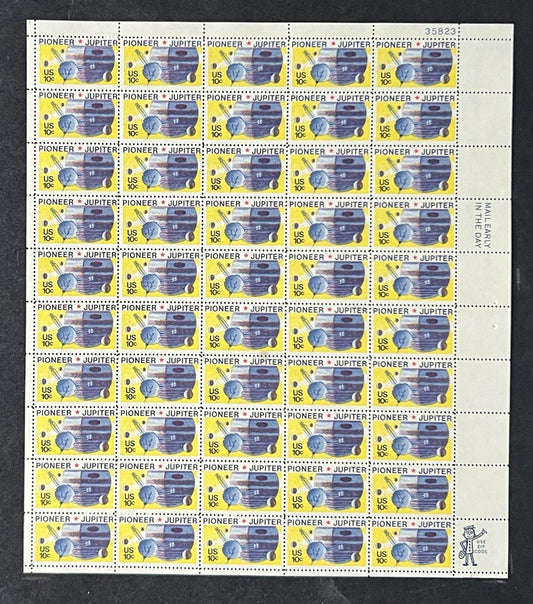 US 1556 Mint Sheet (MNH) Space Pioneer Jupiter 10-Cent 1975 ZAYIX