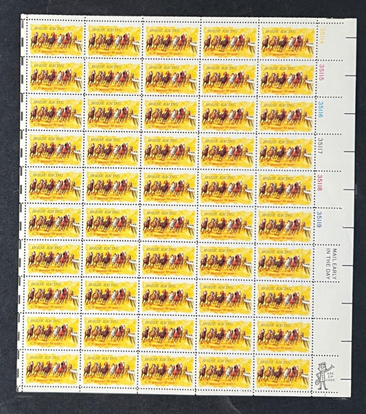 US 1528 Mint Sheet (MNH) Horse Racing Kentucky Derby 10-Cent 1974 ZAYIX