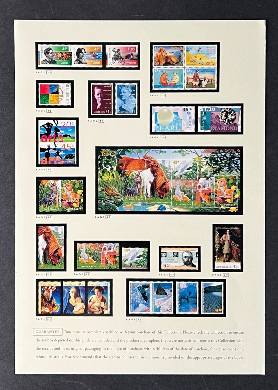 Australia Official 1996 Stamp Mint Year Set Collection stamp pack ZAYIX