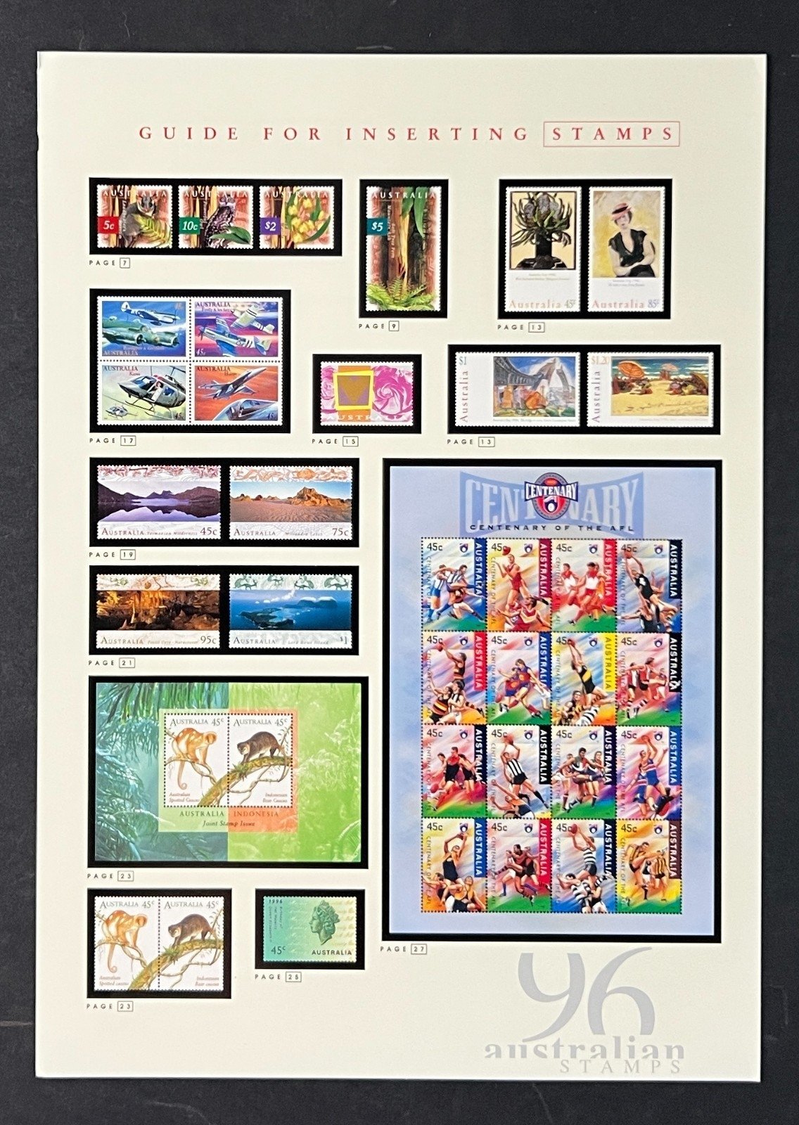 Australia Official 1996 Stamp Mint Year Set Collection stamp pack ZAYIX
