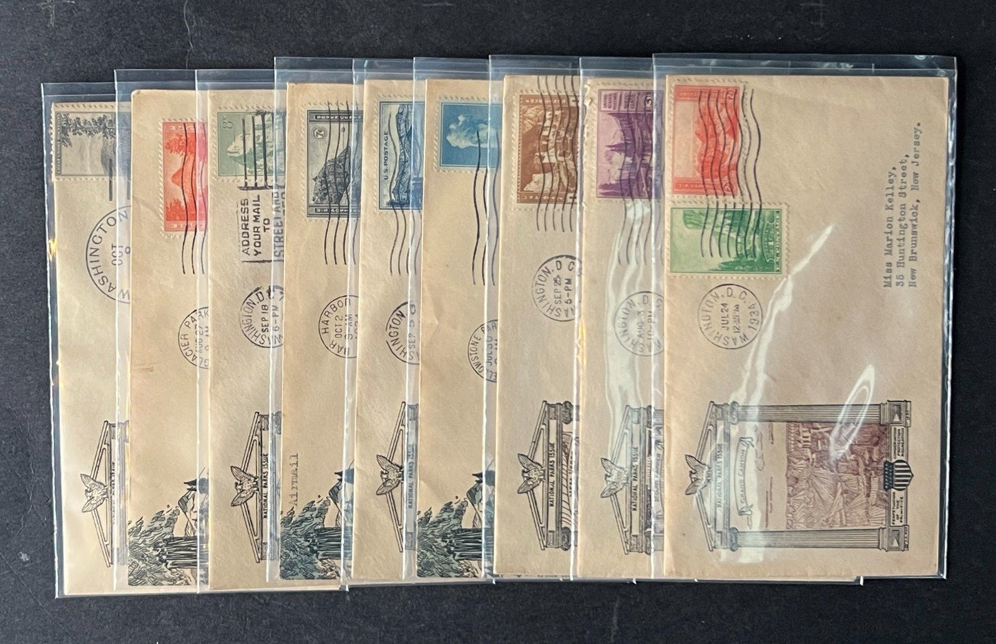National Parks Farley FDC set 1934 740-749 ZAYIX