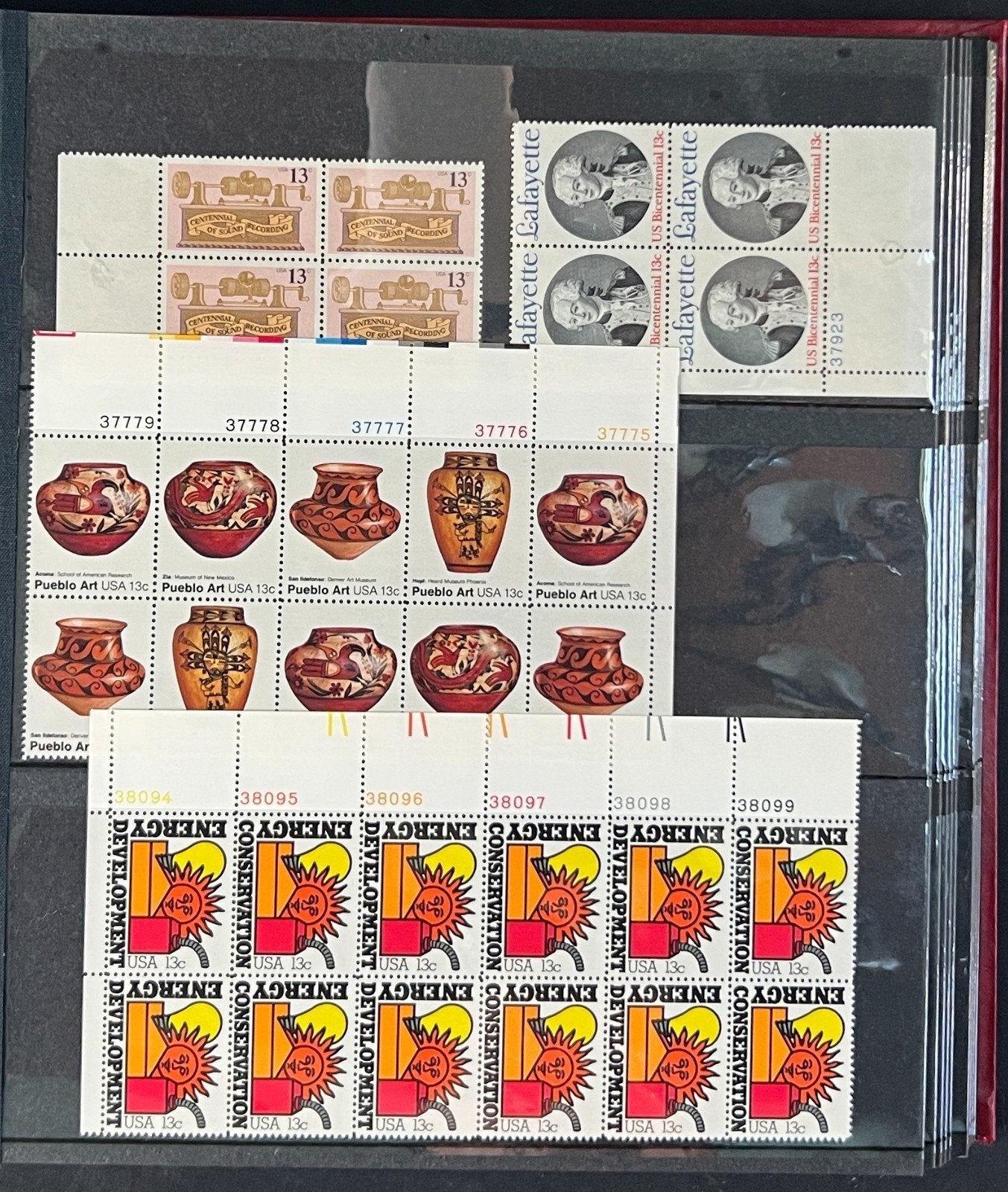 United States Plate Block Stamp Collection 4 Lighthouse Stock books ZAYIX