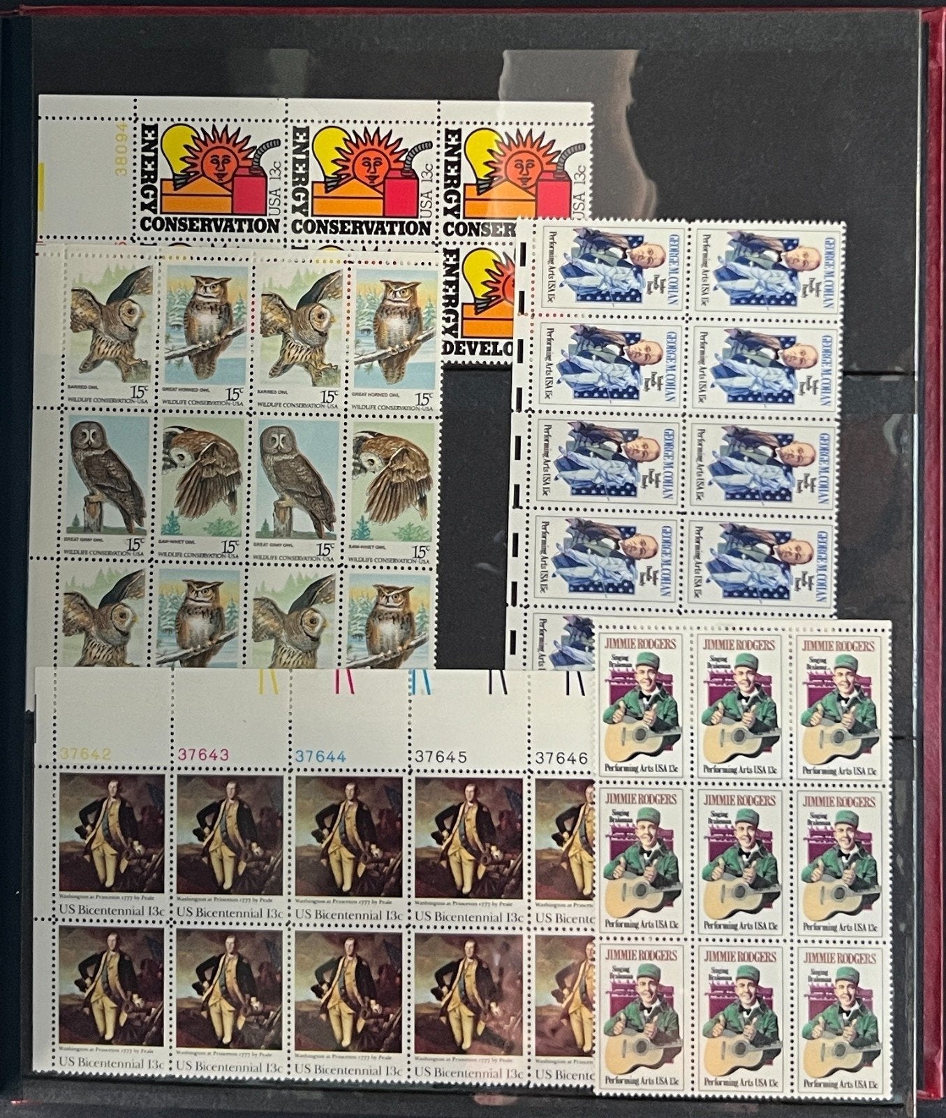 United States Plate Block Stamp Collection 4 Lighthouse Stock books ZAYIX