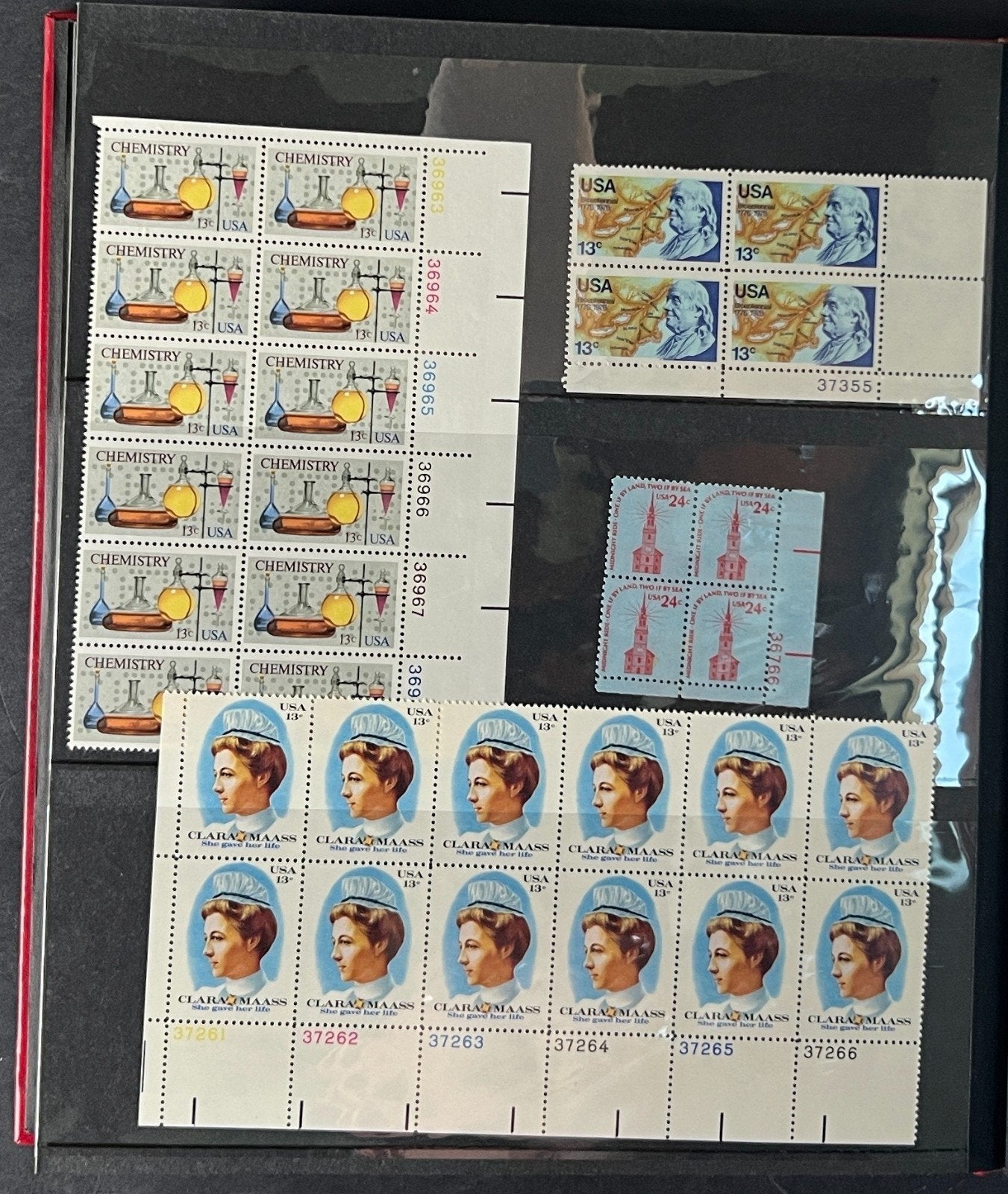 United States Plate Block Stamp Collection 4 Lighthouse Stock books ZAYIX