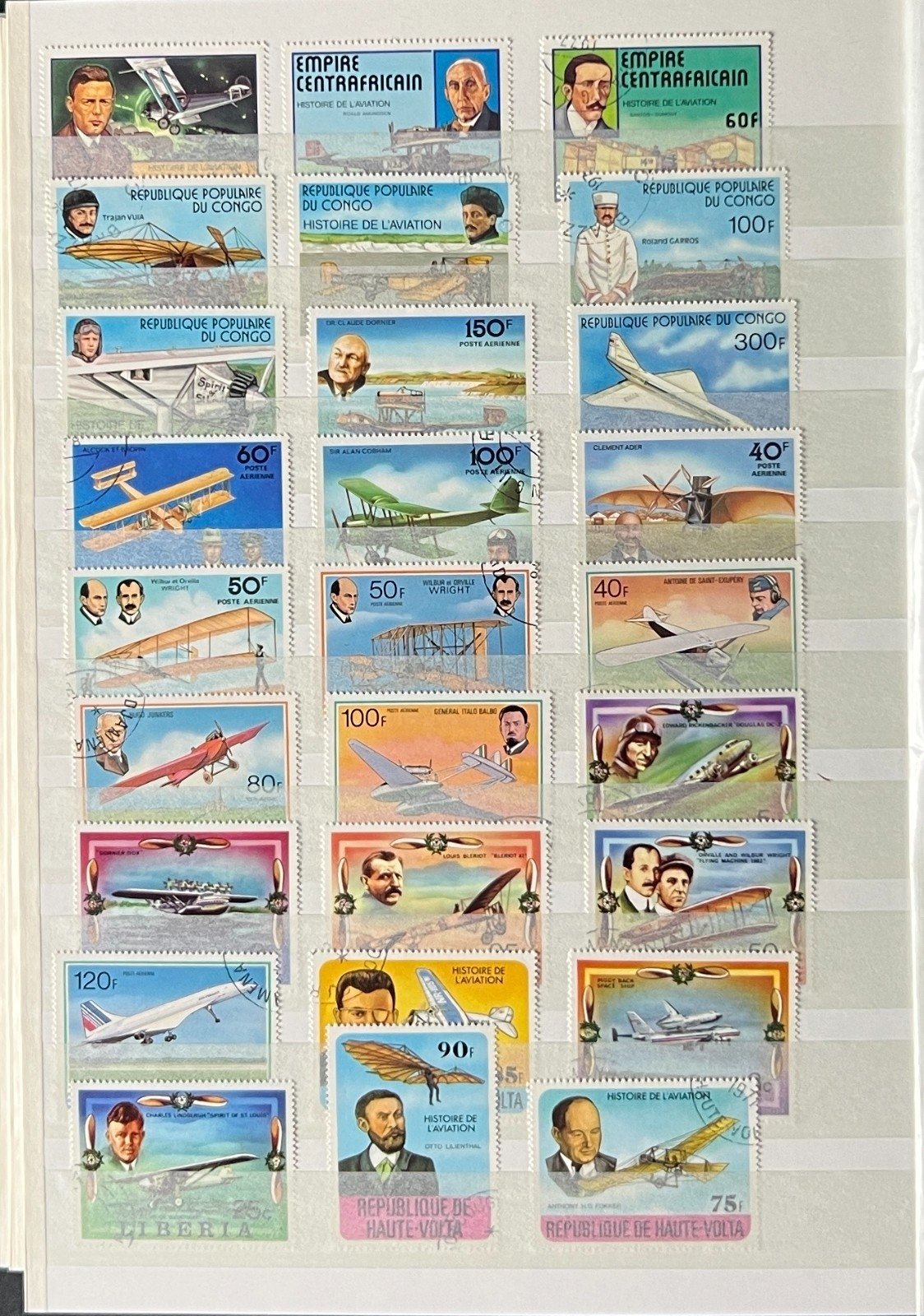 World Stock Book Stamp Collection Topicals Trains Ships Airplanes 24 Pages ZAYIX