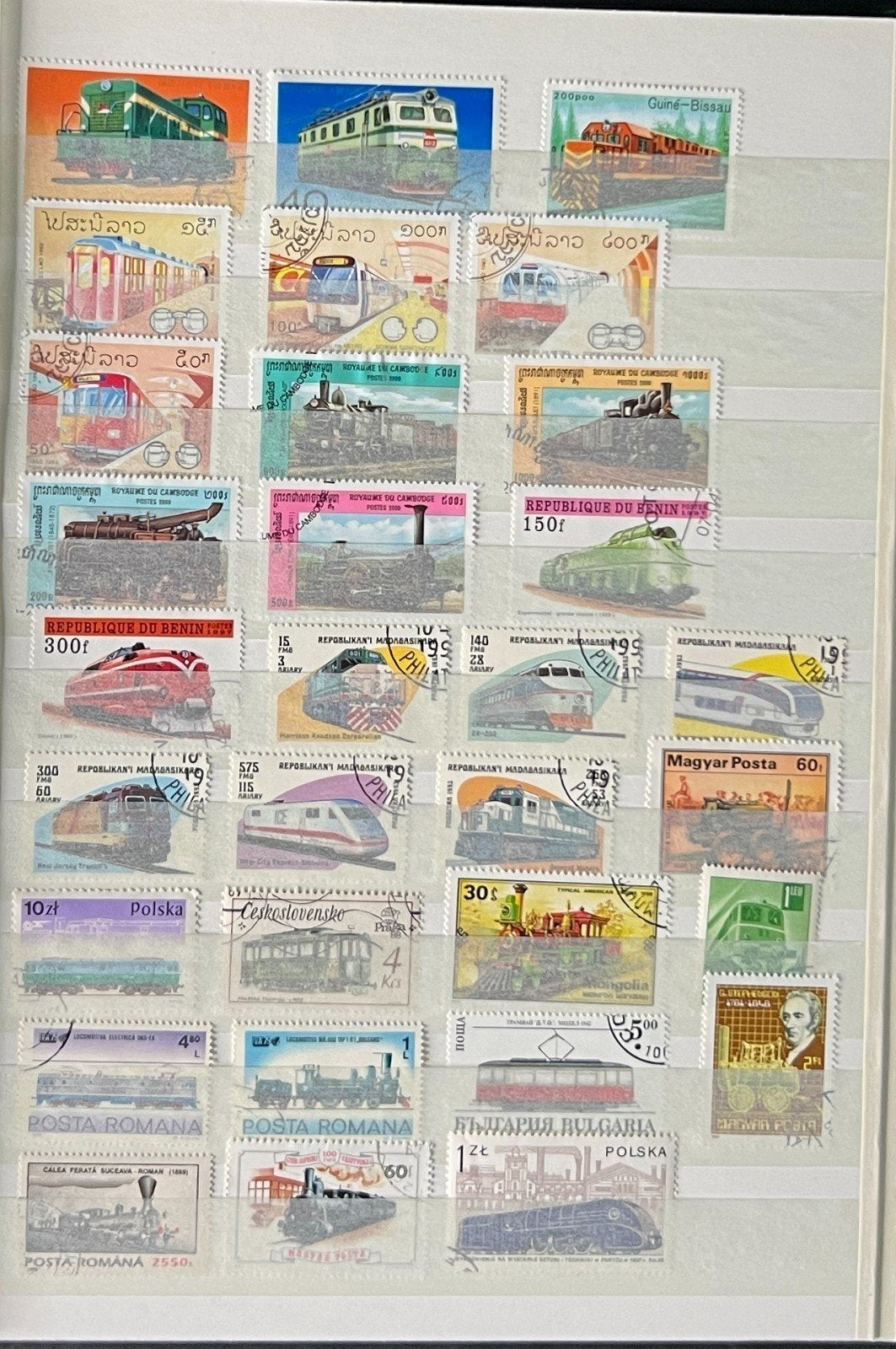 World Stock Book Stamp Collection Topicals Trains Ships Airplanes 24 Pages ZAYIX