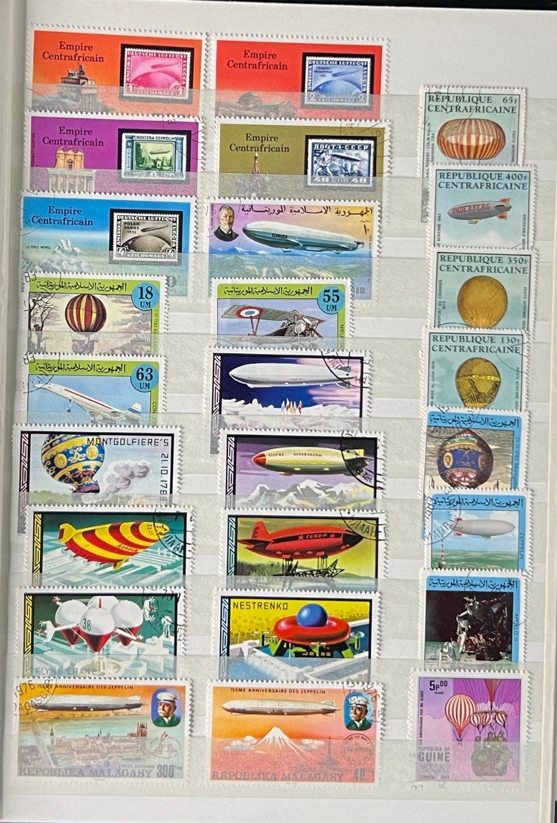 World Stock Book Stamp Collection Topicals Trains Ships Airplanes 24 Pages ZAYIX