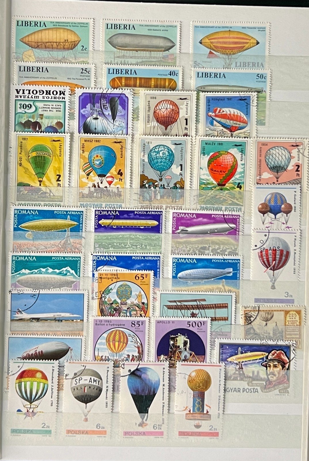 World Stock Book Stamp Collection Topicals Trains Ships Airplanes 24 Pages ZAYIX
