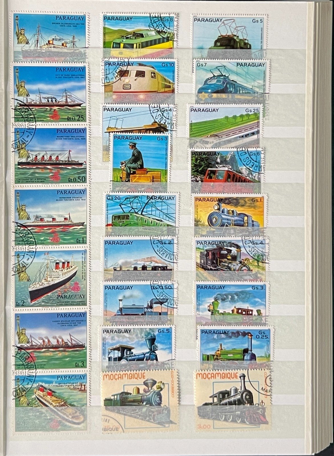 World Stock Book Stamp Collection Topicals Trains Ships Airplanes 24 Pages ZAYIX