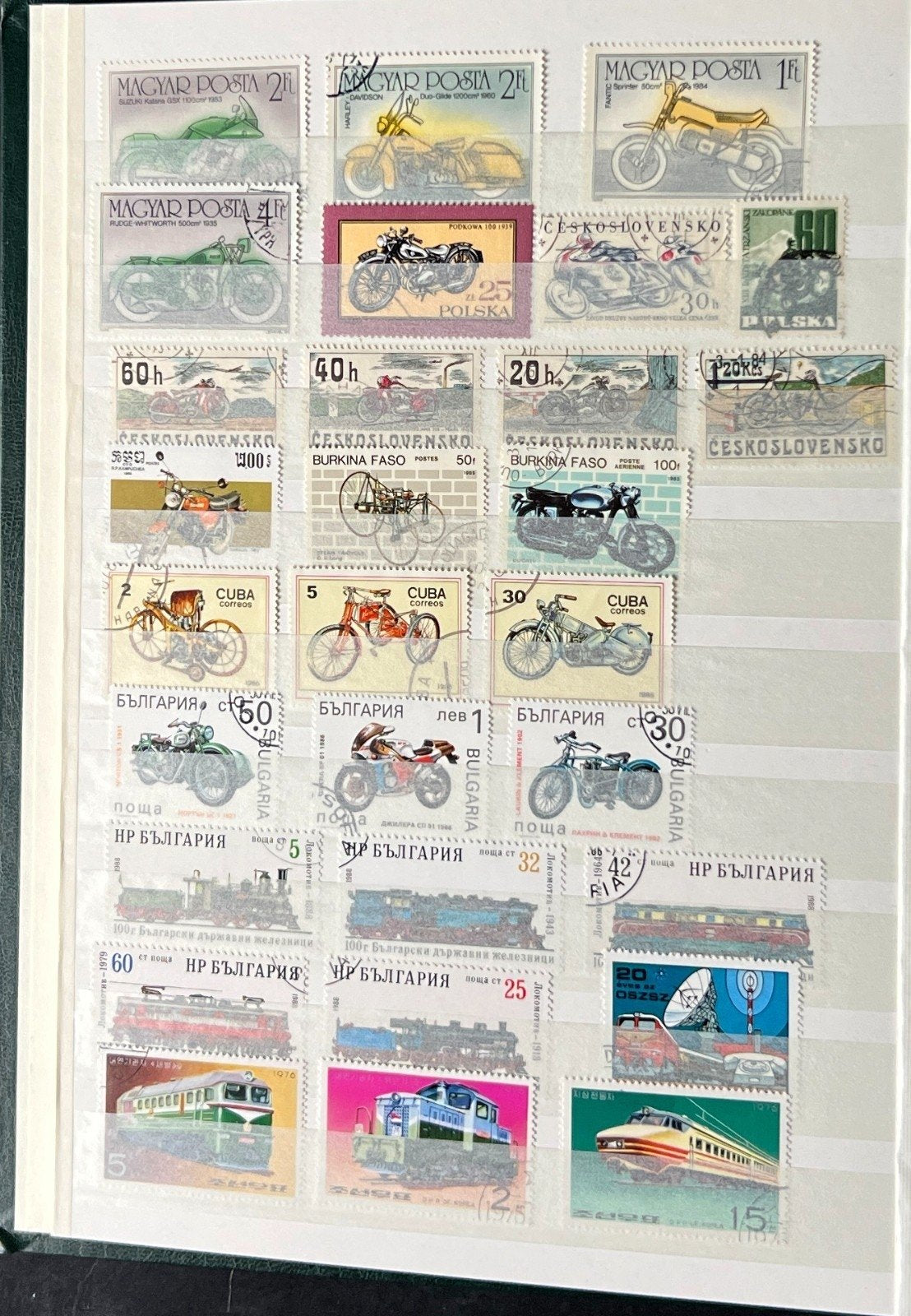 World Stock Book Stamp Collection Topicals Trains Ships Airplanes 24 Pages ZAYIX