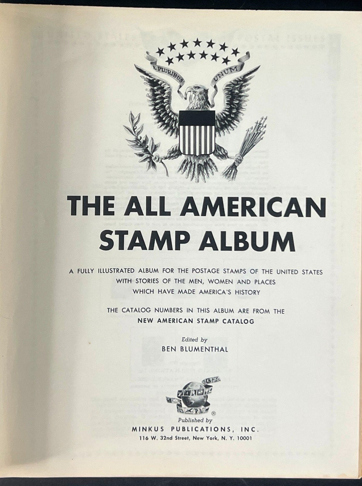 The All American Stamp Album Minkus Publications ZAYIX