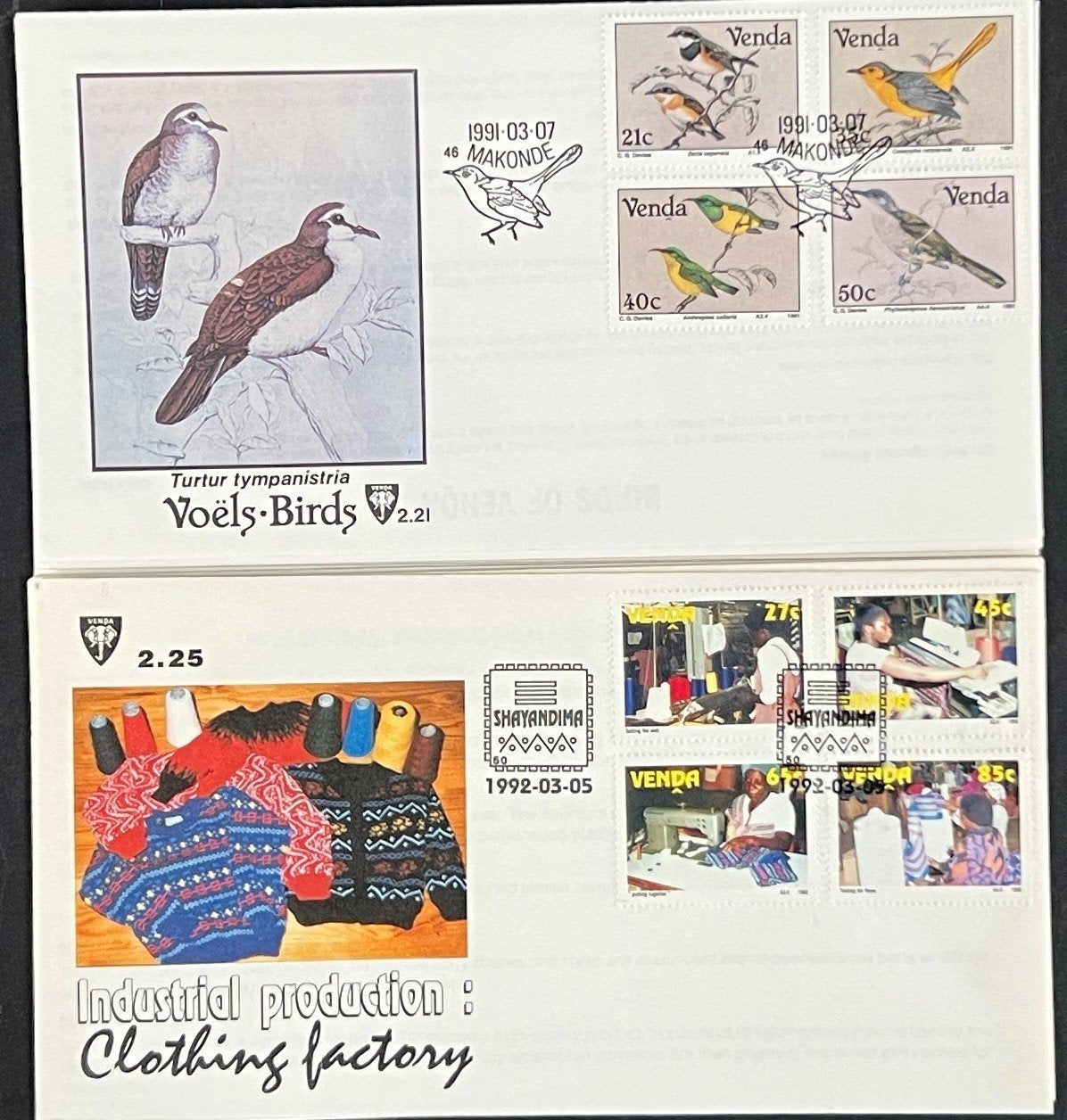 Venda First Day Cover Collection Birds, Bees, Reptiles FDC 01 ZAYIX