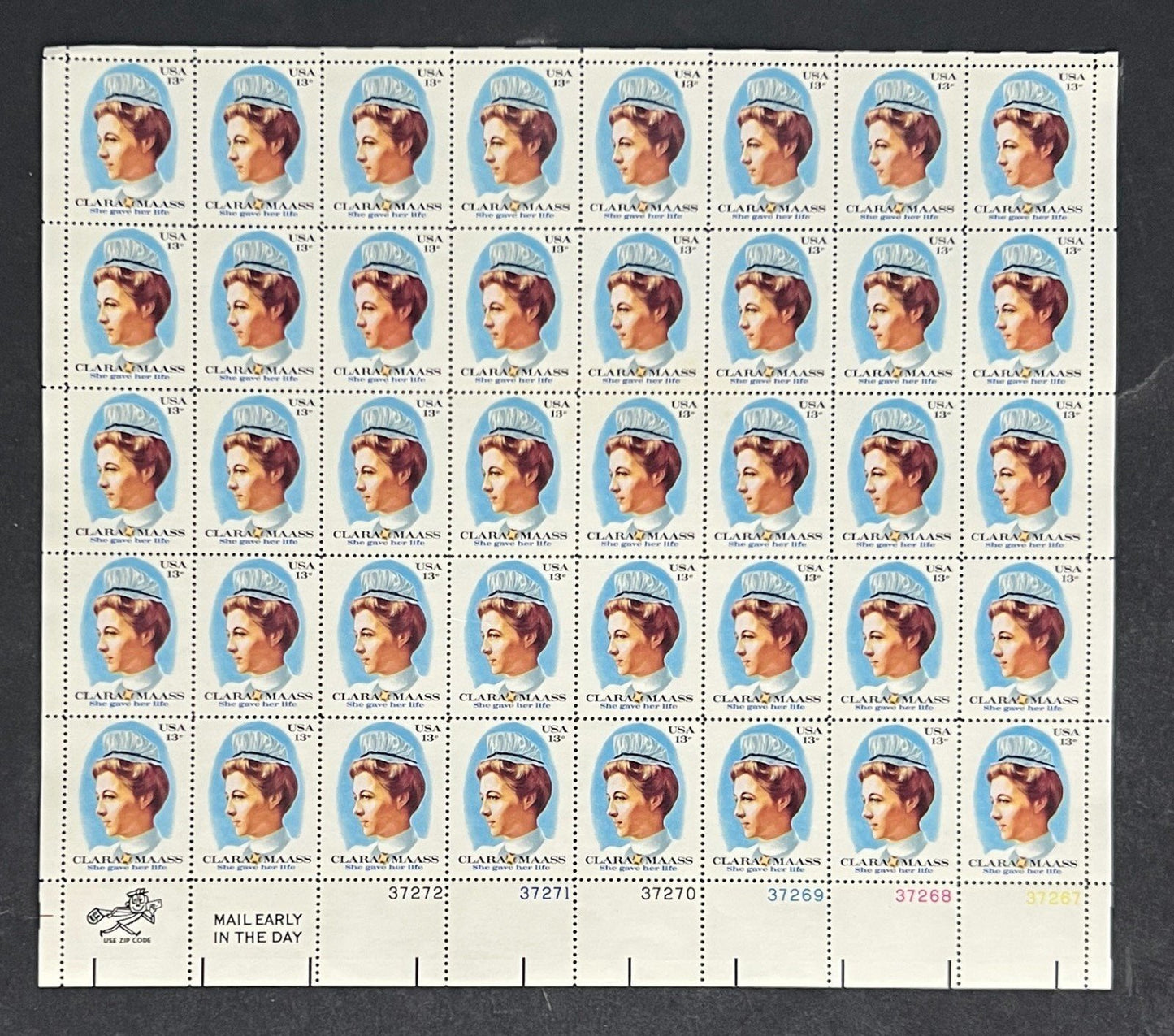 US 1699 Mint Sheet (MNH) Clara Mass Yellow Fever (PB12) 13-Cent 1976 ZAYIX