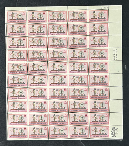 US C86 Mint Sheet (MNH) Electronics Audions 11-Cent 1973 P#34192 ZAYIX
