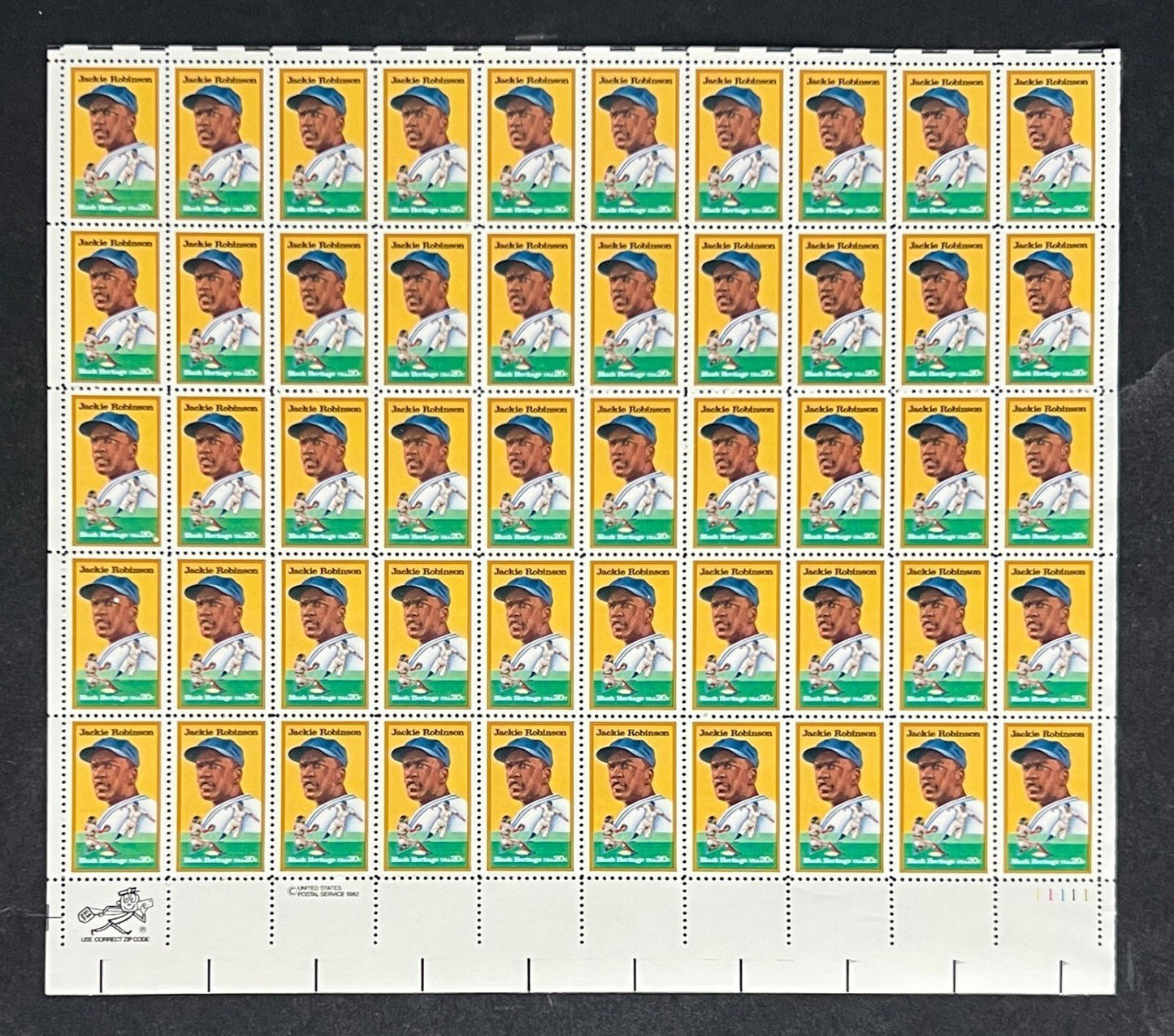 US 2016 Mint Sheet (MNH) Jackie Robinson Baseball 20-Cent 1982 ZAYIX