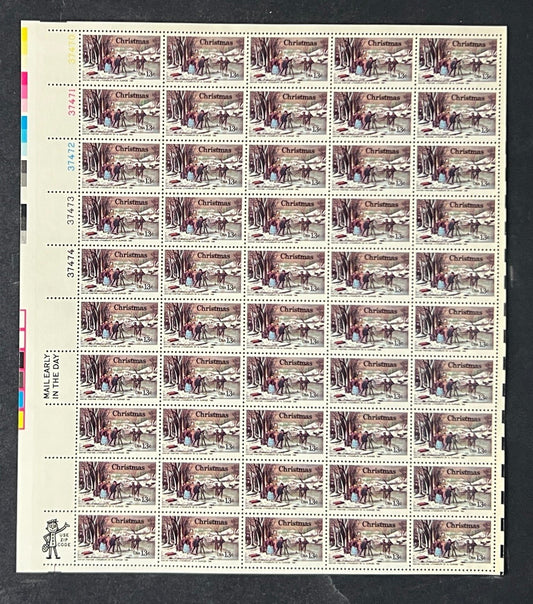 US 1702 Mint Sheet (MNH) Winter Pastime by Nathaniel Currier 13-Cent 1976