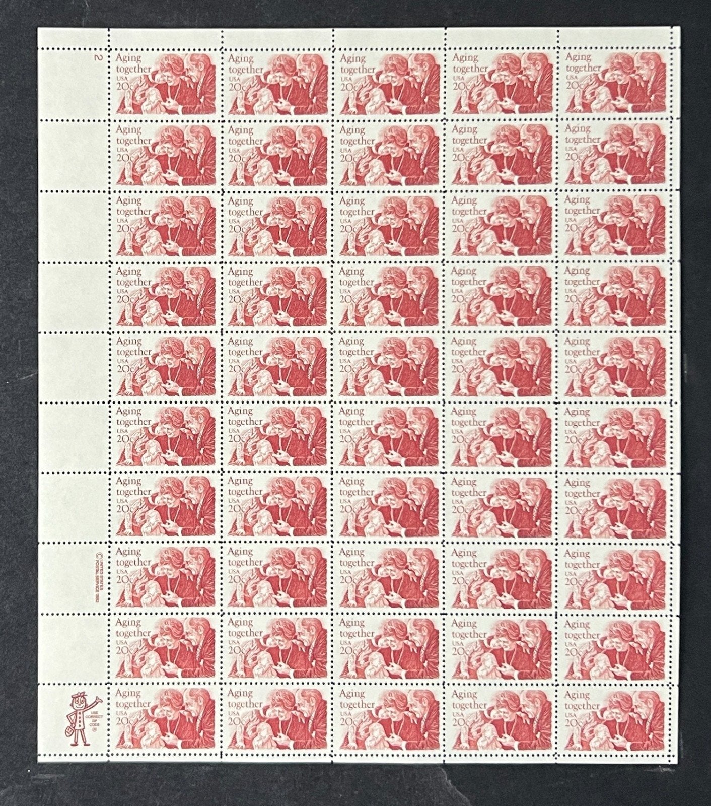 US 2011 Mint Sheet (MNH) Aging Together 20-Cent 1982