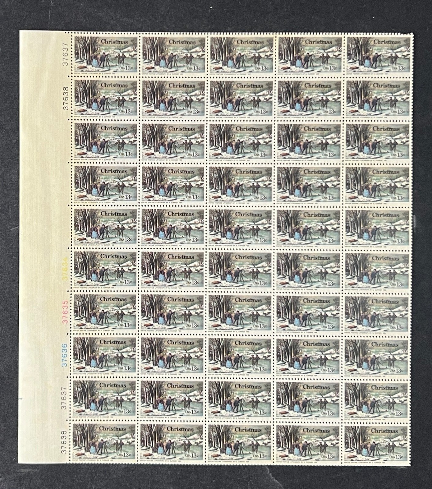 US 1702 Mint Sheet (MNH) Winter Pastime by Nathaniel Currier 13-Cent 1976 ZAYIX