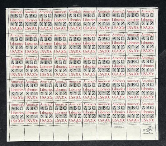 US 2015 Mint Sheet (MNH) Libraries of America 20-Cent 1982 ZAYIX