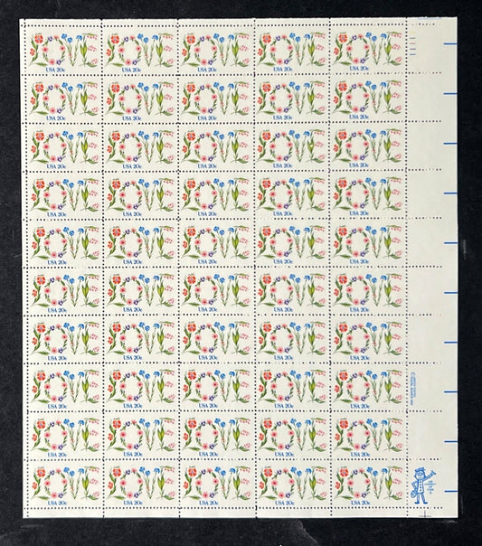 US 1951 Mint Sheet (MNH) Love 20-Cent 1982 ZAYIX