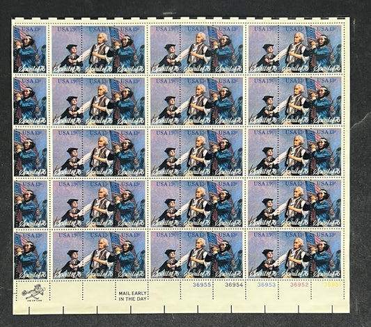 US 1629-1631 Mint Sheet (MNH) The Spirit of '76 (PB12) 13-Cent 1976 ZAYIX