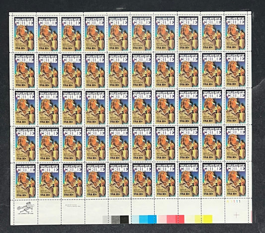US 2102 Mint Sheet (MNH) Crime Prevention McGruff Crime Dog 20-Cent 1984 ZAYIX