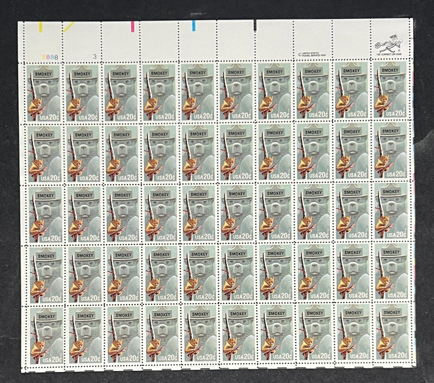 US 2096 Mint Sheet (MNH) Smokey Bear Wildfires 20-Cent 1984 ZAYIX