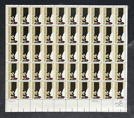 US 2081 Mint Sheet (MNH) National Archives 50th Anniversary 20-Cent 1984 ZAYIX