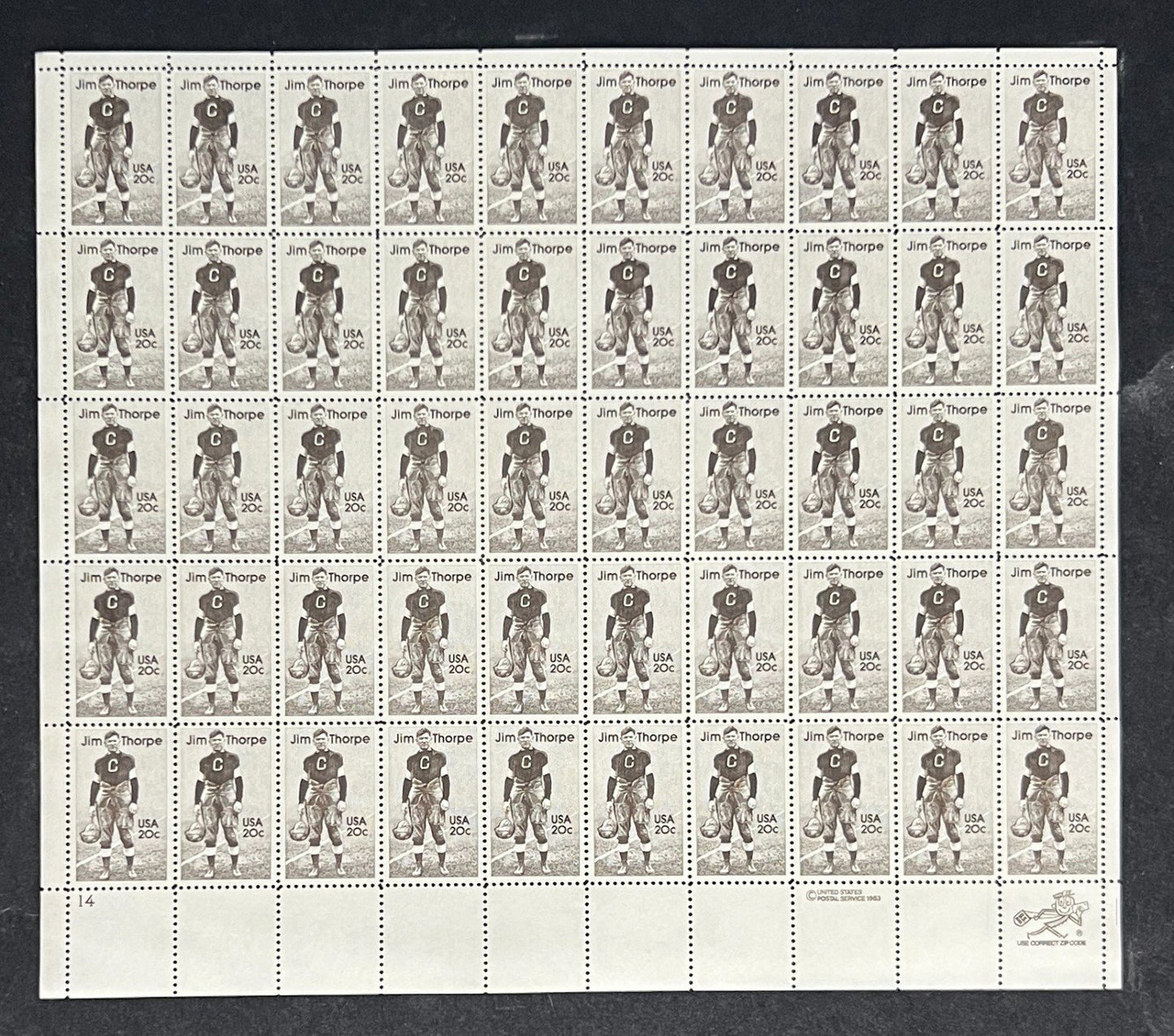 US 2089 Mint Sheet (MNH) Jim Thorpe Athlete 20-Cent 1984 ZAYIX