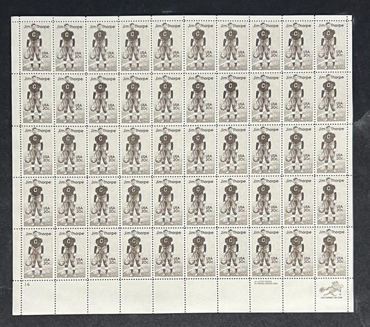 US 2089 Mint Sheet (MNH) Jim Thorpe Athlete 20-Cent 1984 ZAYIX