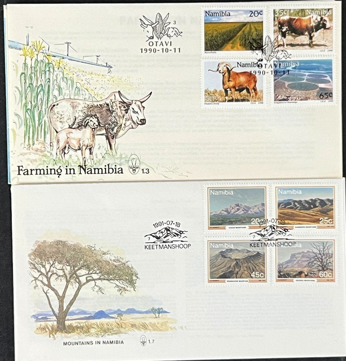 Namibia First Day Cover Collection Animals, Nature, Fish FDC ZAYIX