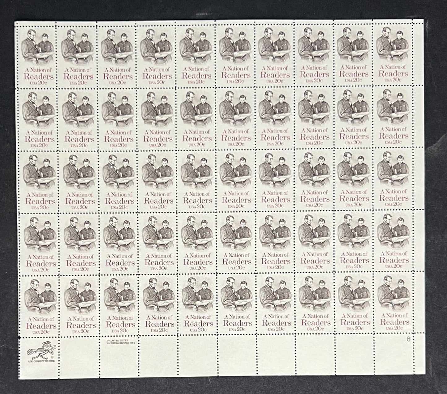 US 2106 Mint Sheet (MNH) A Nation of Readers 20-Cent 1984 ZAYIX