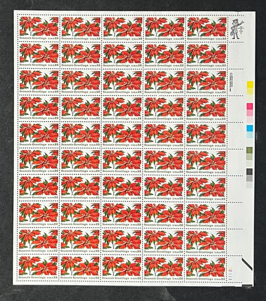 US 2166 Mint Sheet (MNH) Christmas Poinsettia Plants 22-Cent 1985 ZAYIX