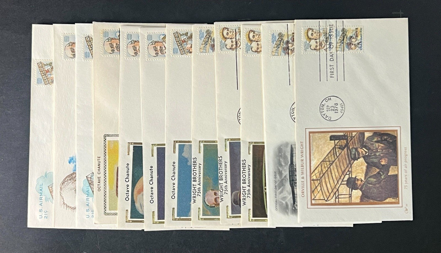 Aviation Pioneers Air Mail First Day Cover Collection 12 FDC 1979 ZAYIX