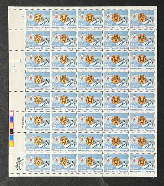 US 2142 Mint Sheet (MNH) Winter Special Olympics 22-Cent 1985 ZAYIX